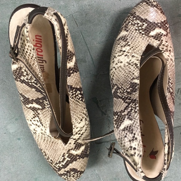Women's Faryl Robin snakeskin-look slingback wedge - Picture 4 of 12